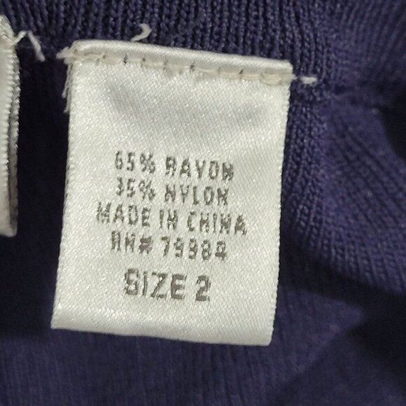 Chico's Navy Womens Pants Size 2/L Wide Leg Rayon Blend  Pull on JCT - Picture 5 of 6